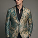 Emerald Argus Plume - Verdant Peacock Jacquard Resort Blazer