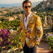 Sicilian Amber Escape - Mustard Floral Resort Blazer