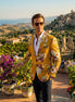 Sicilian Amber Escape - Mustard Floral Resort Blazer