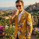 Sicilian Amber Escape - Mustard Floral Resort Blazer