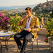Sicilian Amber Escape - Mustard Floral Resort Blazer
