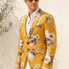 Sicilian Amber Escape - Mustard Floral Resort Blazer
