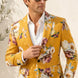 Sicilian Amber Escape - Mustard Floral Resort Blazer