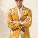 Sicilian Amber Escape - Mustard Floral Resort Blazer