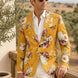 Sicilian Amber Escape - Mustard Floral Resort Blazer
