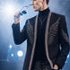 Midnight Aegis - Black & Silver Crystal Wing Dinner Jacket
