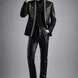Midnight Aegis - Black & Silver Crystal Wing Dinner Jacket