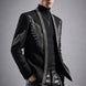 Midnight Aegis - Black & Silver Crystal Wing Dinner Jacket