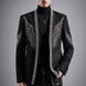 Midnight Aegis - Black & Silver Crystal Wing Dinner Jacket