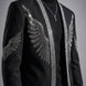 Midnight Aegis - Black & Silver Crystal Wing Dinner Jacket