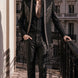 Midnight Aegis - Black & Silver Crystal Wing Dinner Jacket