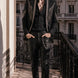 Midnight Aegis - Black & Silver Crystal Wing Dinner Jacket