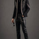 Midnight Aegis - Black & Silver Crystal Wing Dinner Jacket
