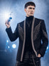 Midnight Aegis - Black & Silver Crystal Wing Dinner Jacket