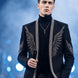 Midnight Aegis - Black & Silver Crystal Wing Dinner Jacket