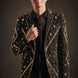 Citrine Aureole - Black & Amber Crystal Statement Blazer