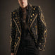 Citrine Aureole - Black & Amber Crystal Statement Blazer
