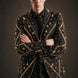 Citrine Aureole - Black & Amber Crystal Statement Blazer