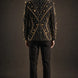 Citrine Aureole - Black & Amber Crystal Statement Blazer