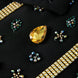 Citrine Aureole - Black & Amber Crystal Statement Blazer