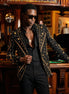 Citrine Aureole - Black & Amber Crystal Statement Blazer