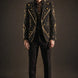 Citrine Aureole - Black & Amber Crystal Statement Blazer