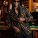 Citrine Aureole - Black & Amber Crystal Statement Blazer