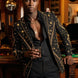 Citrine Aureole - Black & Amber Crystal Statement Blazer
