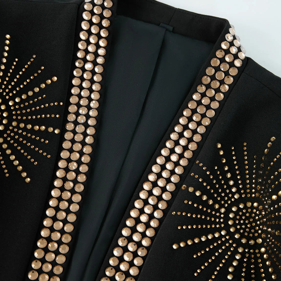 Aten Pharaoh black dinner jacket with gold sunburst crystal detailing - product view 27