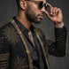 Aten Pharaoh black dinner jacket with gold sunburst crystal detailing - product view 05