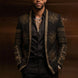 Aten Pharaoh black dinner jacket with gold sunburst crystal detailing - product view 09