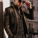 Aten Pharaoh black dinner jacket with gold sunburst crystal detailing - product view 22
