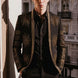 Aten Pharaoh black dinner jacket with gold sunburst crystal detailing - product view 21