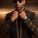 Aten Pharaoh black dinner jacket with gold sunburst crystal detailing - product view 11