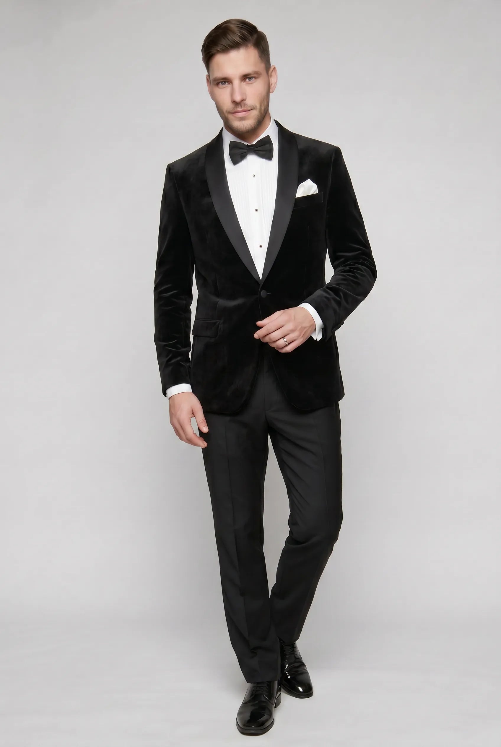 Raven Royale - Black Velvet Shawl Collar Tuxedo Jacket