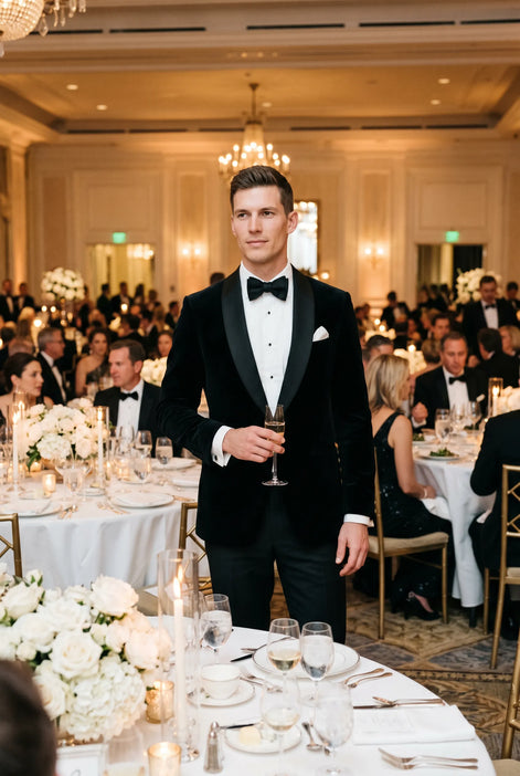 Raven Royale - Black Velvet Shawl Collar Tuxedo Jacket