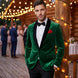 Viridian Royale - Emerald Green Velvet Shawl Collar Tuxedo Jacket