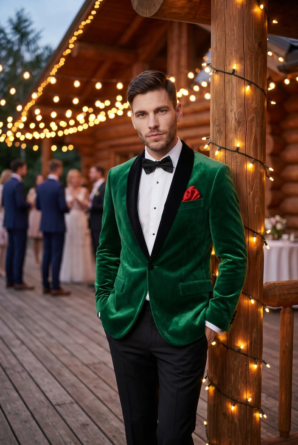 Viridian Royale - Emerald Green Velvet Shawl Collar Tuxedo Jacket - product view 1 | Nevo Suit