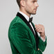 Viridian Royale - Emerald Green Velvet Shawl Collar Tuxedo Jacket
