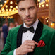 Viridian Royale - Emerald Green Velvet Shawl Collar Tuxedo Jacket