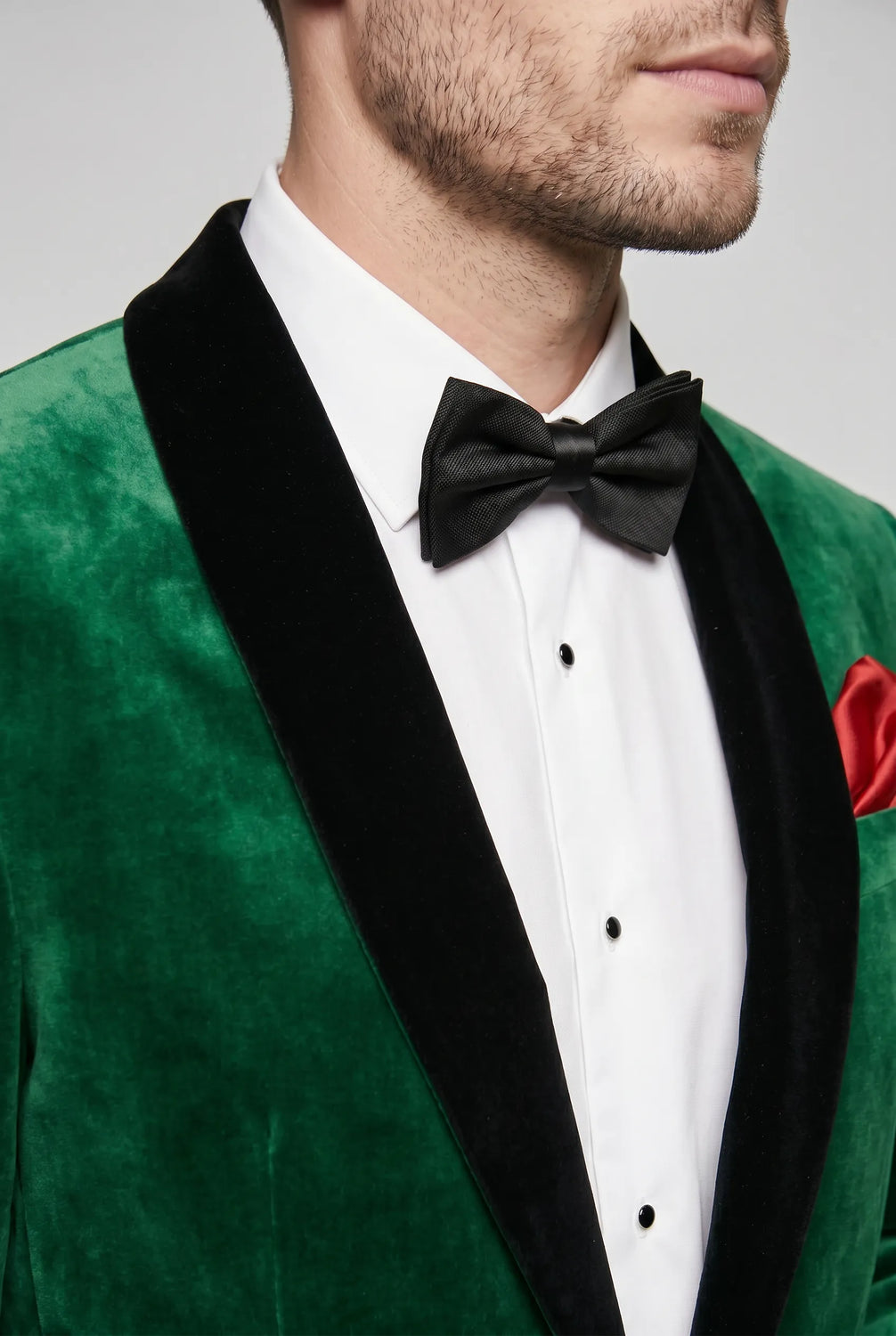Viridian Royale - Emerald Green Velvet Shawl Collar Tuxedo Jacket - product view 12 | Nevo Suit