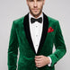 Viridian Royale - Emerald Green Velvet Shawl Collar Tuxedo Jacket