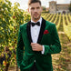 Viridian Royale - Emerald Green Velvet Shawl Collar Tuxedo Jacket