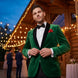 Viridian Royale - Emerald Green Velvet Shawl Collar Tuxedo Jacket