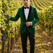 Viridian Royale - Emerald Green Velvet Shawl Collar Tuxedo Jacket