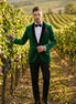 Viridian Royale - Emerald Green Velvet Shawl Collar Tuxedo Jacket