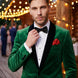 Viridian Royale - Emerald Green Velvet Shawl Collar Tuxedo Jacket