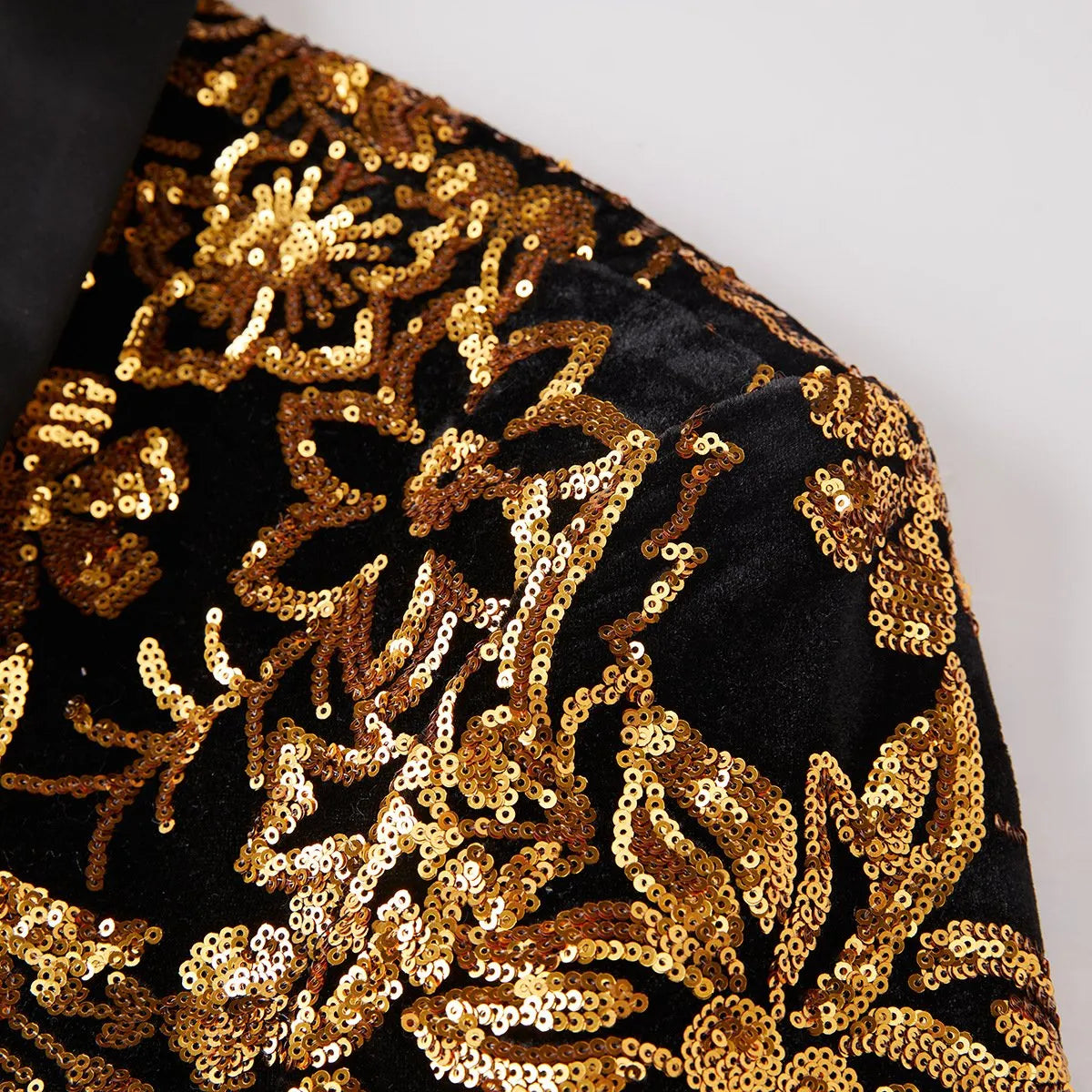 Oriel Crest - Gold Plume Sequin Statement Jacket