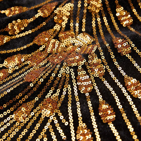 Oriel Crest - Gold Plume Sequin Statement Jacket