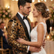 Oriel Crest - Gold Plume Sequin Statement Jacket